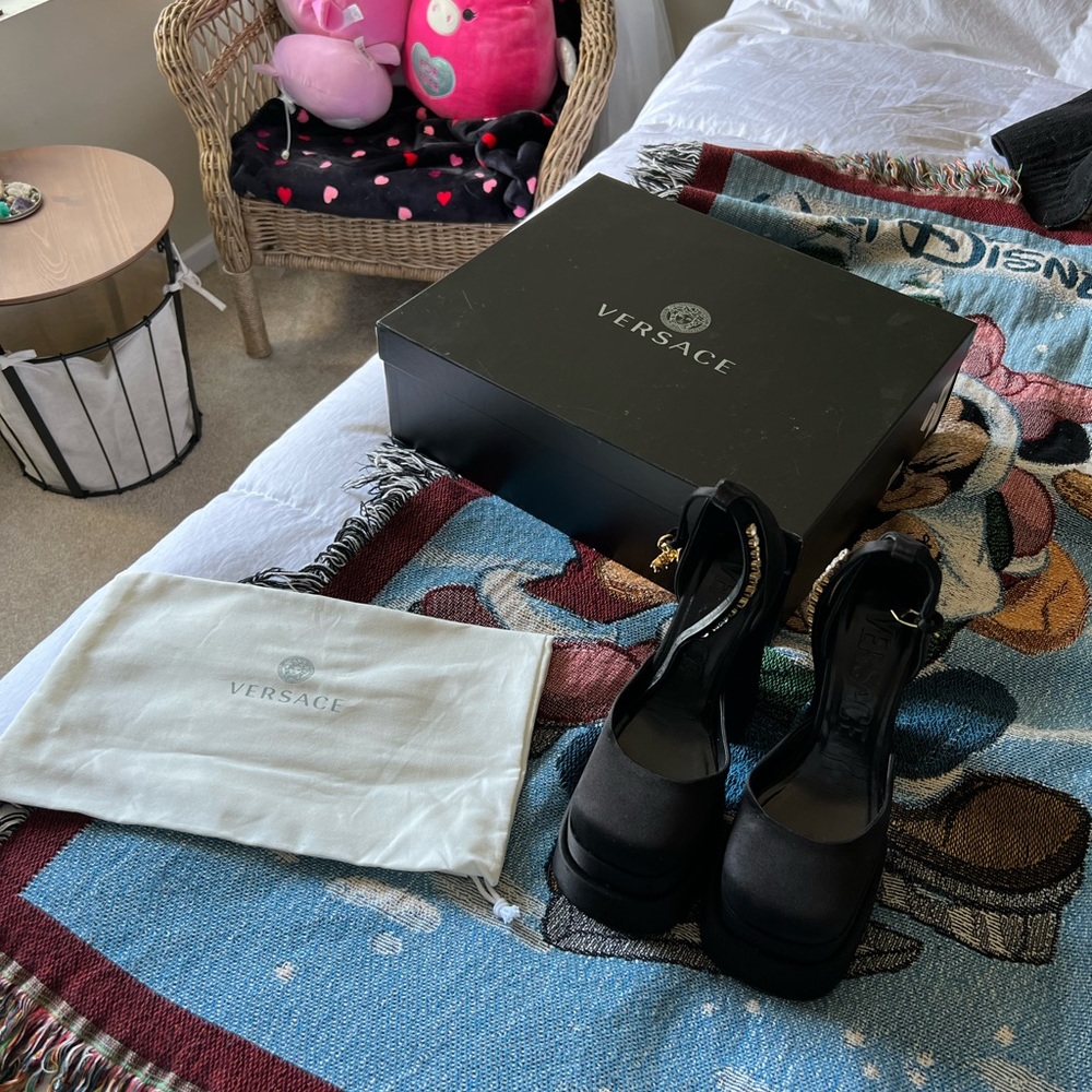 Versace Black Platform Heels - Picture 7 of 8